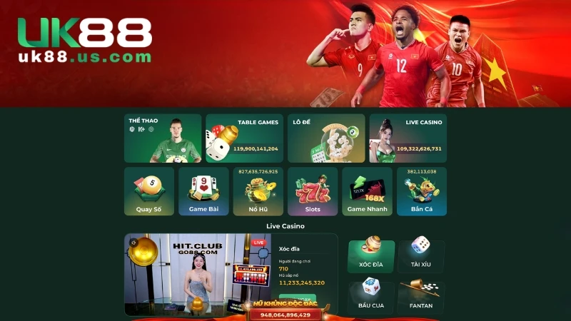UK88 - Nhà Cái Thể Thao & Casino TOP 1, Siêu Hoàn Trả 18.8% 12 Giao diện website được thiết kế trực quan, đẹp mắt